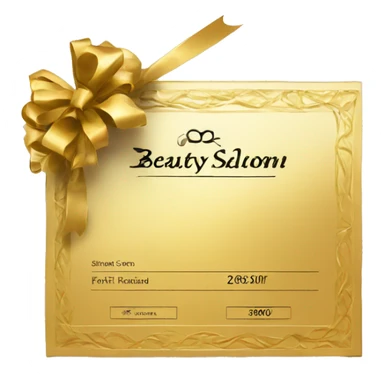 rectangular golden gift certificate for a beauty salon sticker