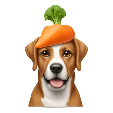 dog with a carrot on his head sticker