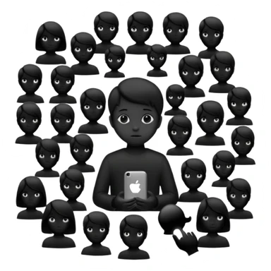 child silhouette surrounded by several larger silhouettes sticker