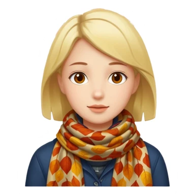 🧣🍂🍁 Wrapped in a scarf under falling leaves sticker