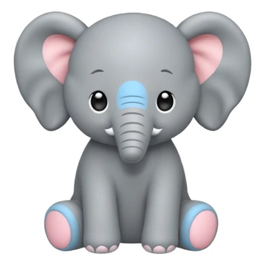 Chibi style Plush elephant sticker