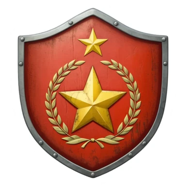 generate a realistic shield with the USSR flag sticker