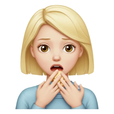 Blonde white girl choking herself sticker