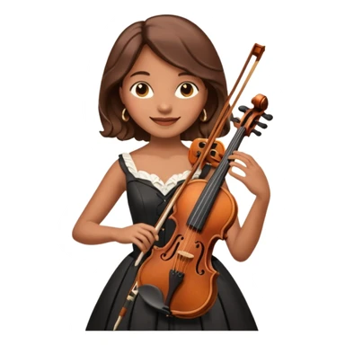 BROWN FEMALE VIOLINIST sticker