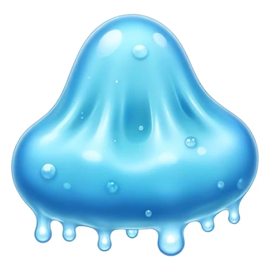 Cinematic Realistic Clear Blue Slime, glossy and translucent with a soft blue hue, light reflecting off its smooth surface, subtle bubbles trapped inside, slightly jiggling with movement, delicate highlights enhancing its wet and squishy texture, glowing with a soft, magical aura. sticker