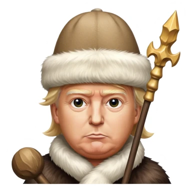 Donald Trump is a king in a fur hat, holding a staff
hyper realistic sticker