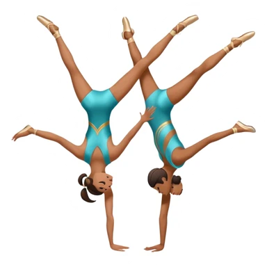 Icon for Sports Dance: a couple in competitive dance attire performing a synchronized dance with acrobatic lifts, dance shoes, rhythmic floor, and a competition backdrop. The icon should capture athleticism, technique, and precision in sports dance. Transparent background. sticker