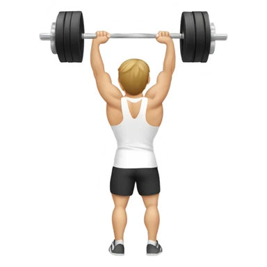 White man with light brown hair at gym squating with barbell from back view sticker