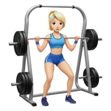 Blonde girl doing leg day in the gym, aesthetic sticker