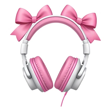 White headphones with pink bows sticker