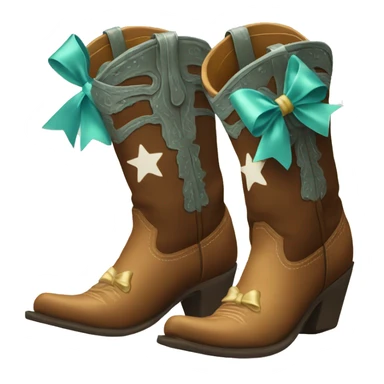 cowboy boots with bows sticker