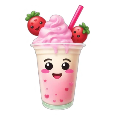 Boba tea with heart sticker