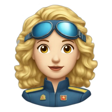 Soviet female pilot golden hair blue ayes sticker