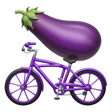 Eggplant riding a bike sticker