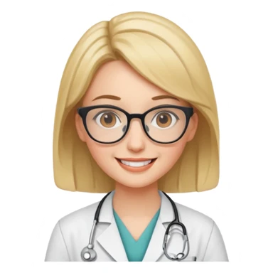 doctor girl with glasses sticker