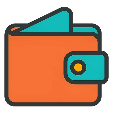 wallet, modern icon style, simple and clear, suitable for app UI sticker