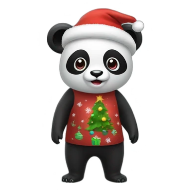 christmas panda in vr headset full body sticker