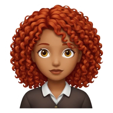 Una chica morena, rizada de pelo rojo sticker