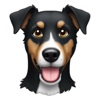 black-coated mongrel terrier sticker