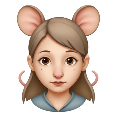 A girl with rat ears and rat nose sticker