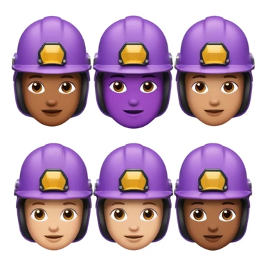 Purple goo emoji face army sticker