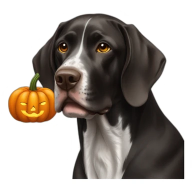 black german short haired pointer with a pumpkin sticker