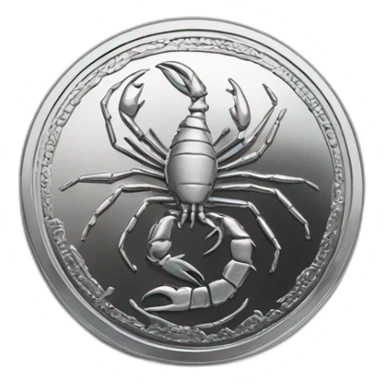scorpio detailed rising chrome coin sticker