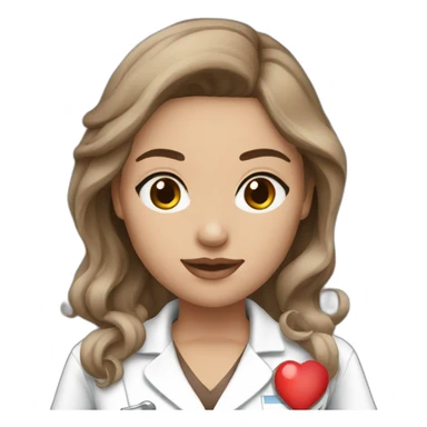sexy nurse white skin brown hair sticker