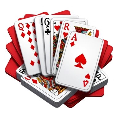 Canasta card game with red and black cards and melds sticker