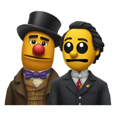 Bert and Ernie Disney Villains:
Count Rigorous (Bert) & Prince Prankster (Ernie)
Count Rigorous is a strict, orderly villain obsessed with rules and order, enforcing his will with an iron fist. lives for chaos, pulling tricks and causing disorder. sticker