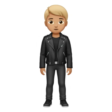 Boy in leather jocket, full body, different color leather jocket, close up sticker