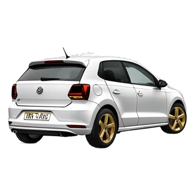 White Volkswagen polo GTI with gold alloys  sticker