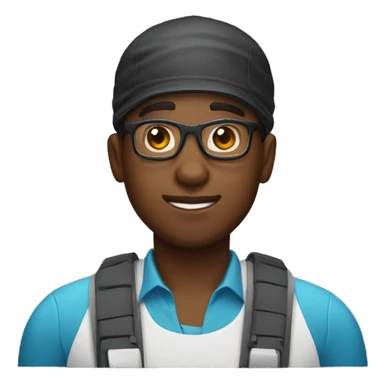 black male techie nerd sticker