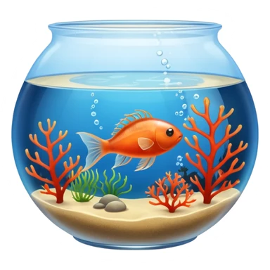 Fish Bowl Aquarium with a single Sea Monkey Artemia in it sticker