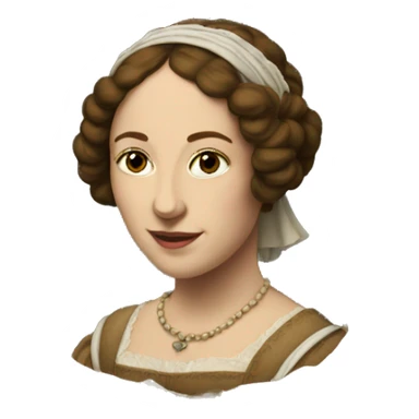 a framed portrait of a Renaissance woman sticker