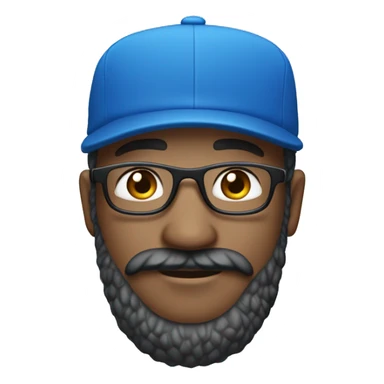 Homme blanc avec une petite barbe portant des lunettes bleues , une casquette jordan bleu , un survêtement bleu sticker