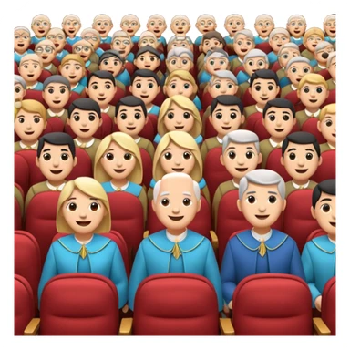 theater chorus seats filled with stone revelers sticker