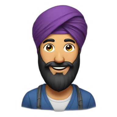 Sikh men with turban and smiling face  sticker