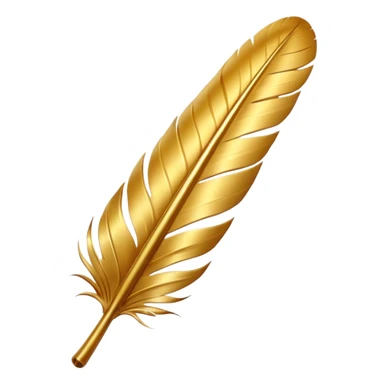 3D perspective Premium golden feather sticker
