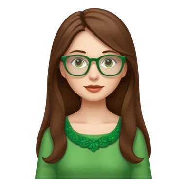 green glasses and green dressed woman long hair sticker