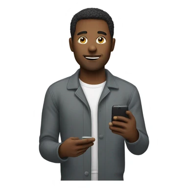 Man holding phone sticker