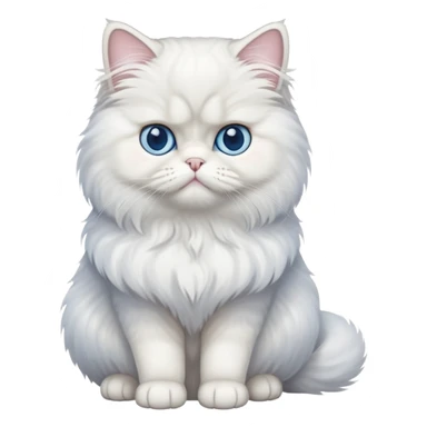 Persian cat full body sitting with blue eyes sticker