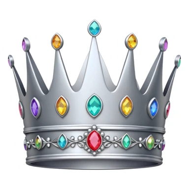silver feminine crown with rainbow gemstones sticker