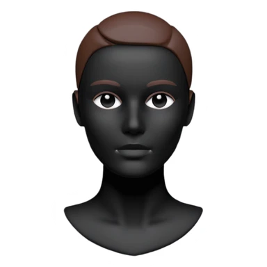 Minimalistic flat vector icon, iOS style, thin black contour on white background. Matte black mannequin in front of in 3D monochrome style. skulpt sticker
