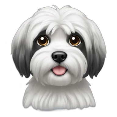 Black and white shitzu sticker