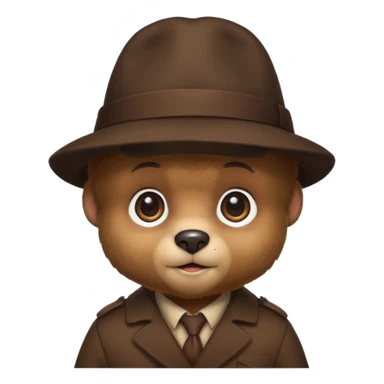 bear baby detective sticker