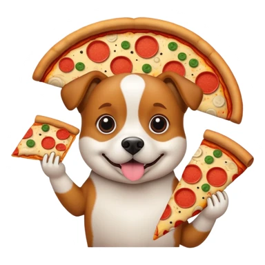 Dog holding pizza sticker