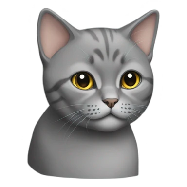 gray british short hair cat sticker