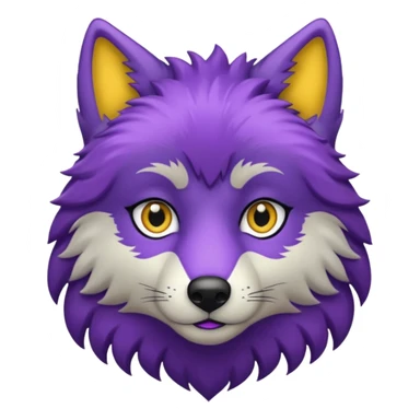 Loup noir et violet sticker