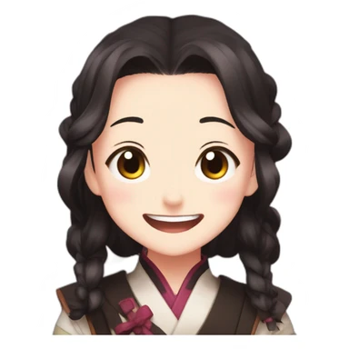 excited nezuko from demon slayer sticker